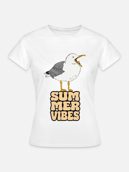 Möwe Summer Vibes - Frauen T-Shirt - Weiß