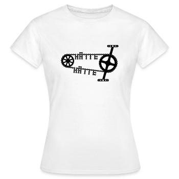 Fahrradkette hätte hätte - Frauen T-Shirt - Weiß - Vorne - AI Model Female 172 dark (172cm)