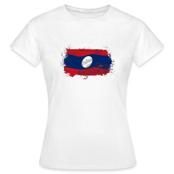 Laos Flag - Frauen T-Shirt - Weiß - Vorne - AI Model Female 172 dark (172cm)