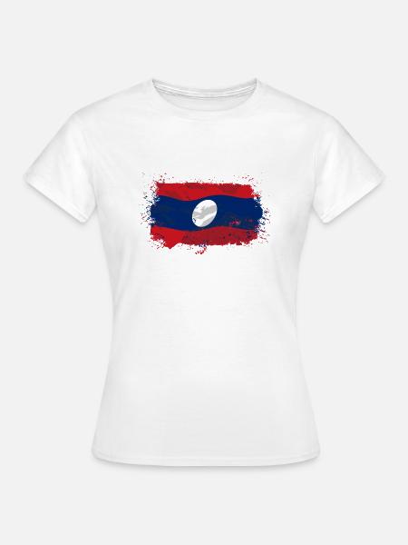 Laos Flag - Frauen T-Shirt - Weiß