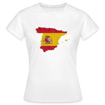 Spanien Flagge Umriss Spanische Fahne Heimatland - Frauen T-Shirt - Weiß - Vorne - AI Model Female 172 dark (172cm)