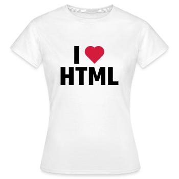 J'aime HTML - T-shirt Femme - blanc - Devant - AI Model Female 172 dark (172cm)