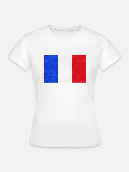 Bandera francesa tricolor Francia - Camiseta mujer - blanco