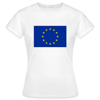 EU Fahne - Frauen T-Shirt - Weiß - Vorne - AI Model Female 172 dark (172cm)