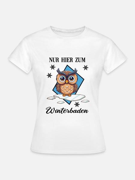Winterbaden Eisbade-Eule Winterschwimmen Kältebad - Frauen T-Shirt - Weiß