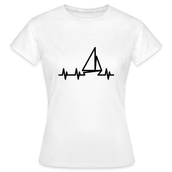 Segelboot Heartbeat Segelboot - Frauen T-Shirt - Weiß - Vorne - AI Model Female 172 dark (172cm)