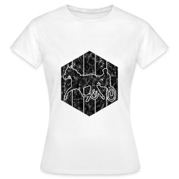 Trotteur trotter dans un style rétro ou vintage - T-shirt Femme - blanc - Devant - AI Model Female 172 dark (172cm)