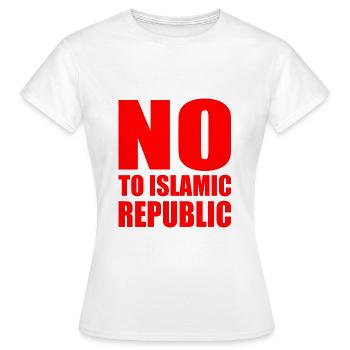 no to islamic republic - Women's T-Shirt - white - Front - AI Model Female 172 dark (172cm)