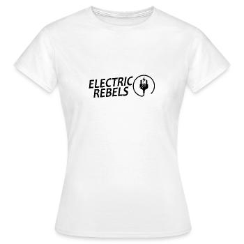 Electric Rebels Badge | e-fahren ist geil - Frauen T-Shirt - Weiß - Vorne - AI Model Female 172 dark (172cm)
