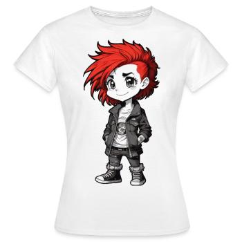 Jolie fille punk aux cheveux roux - T-shirt Femme - blanc - Devant - AI Model Female 172 dark (172cm)