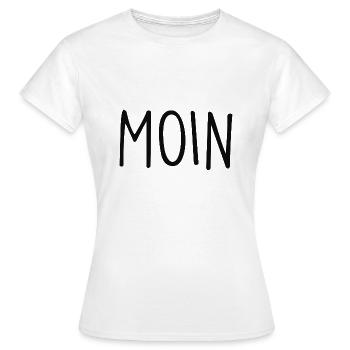 Moin Sprüche norddeutsch - Frauen T-Shirt - Weiß - Vorne - AI Model Female 172 dark (172cm)