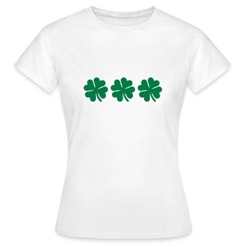 Kleeblatt - Frauen T-Shirt - Weiß - Vorne - AI Model Female 172 dark (172cm)