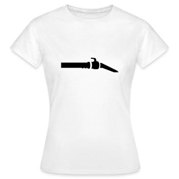 Turntable - Frauen T-Shirt - Weiß - Vorne - AI Model Female 172 dark (172cm)