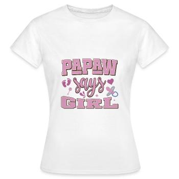 Papaw dit fille grossesse annonce fête de bébé - T-shirt Femme - blanc - Devant - AI Model Female 172 dark (172cm)