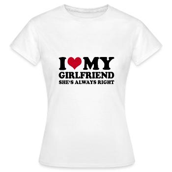 J’aime ma copine Elle a toujours raison - T-shirt Femme - blanc - Devant - AI Model Female 172 dark (172cm)