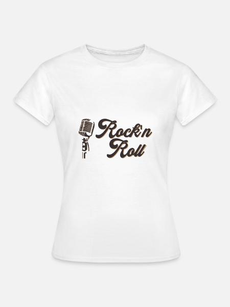 Rock n Roll Vintage Retro Mikrofon Elvis Musik - Frauen T-Shirt - Weiß