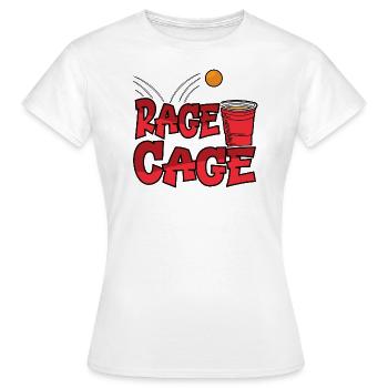 Rage Cage Drinking Alcohol Party Drinking Game - Women's T-Shirt - white - Front - AI Model Female 172 dark (172cm)
