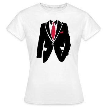 costume cravate business man 2105 - T-shirt Femme - blanc - Devant - AI Model Female 172 dark (172cm)