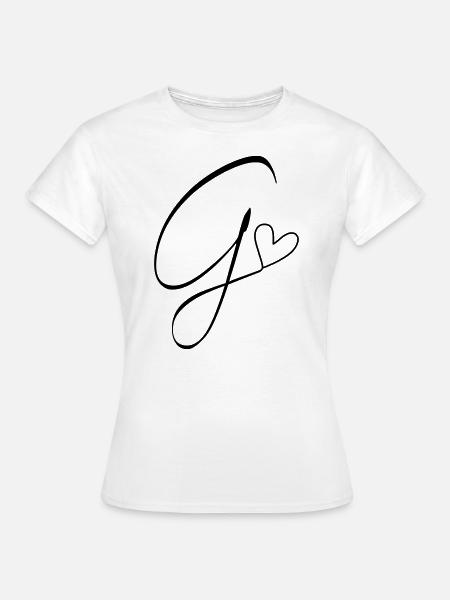 Letter G Letter G Calligraphy - Women's T-Shirt - white