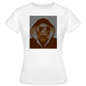 Ghetto Orc mit Sonnenbrille und Kapuze - Frauen T-Shirt - Weiß - Vorne - AI Model Female 172 dark (172cm)