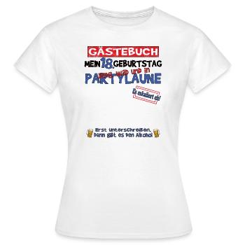 18. Geburtstag Mädchen & Junge Gästebuch - Frauen T-Shirt - Weiß - Vorne - AI Model Female 172 dark (172cm)