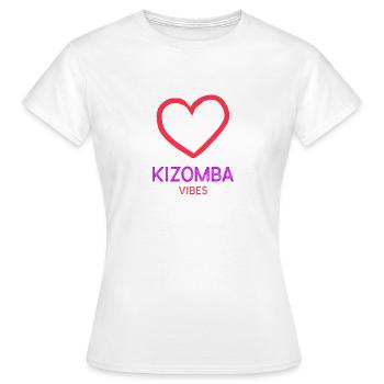 Danse Kizomba Coeur Good Vibes - T-shirt Femme - blanc - Devant - AI Model Female 172 dark (172cm)