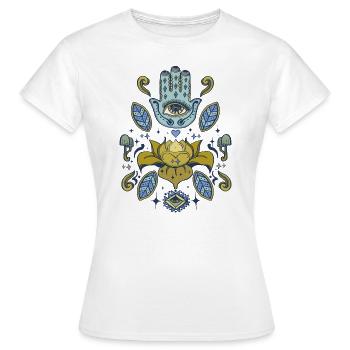 Lotus de Fatima - T-shirt Femme - blanc - Devant - AI Model Female 172 dark (172cm)