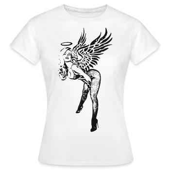 2reborn Engel Himmel Fluegel Maedchen Angel Heaven - Frauen T-Shirt - Weiß - Vorne - AI Model Female 172 dark (172cm)