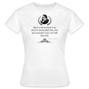 Nietzsche Zitat - Frauen T-Shirt - Weiß - Vorne - AI Model Female 172 dark (172cm)