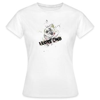 I love DNB - SKULL - Frauen T-Shirt - Weiß - Vorne - AI Model Female 172 dark (172cm)