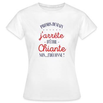 Humour femme chiante caractère citation connasse - T-shirt Femme - blanc - Devant - AI Model Female 172 dark (172cm)