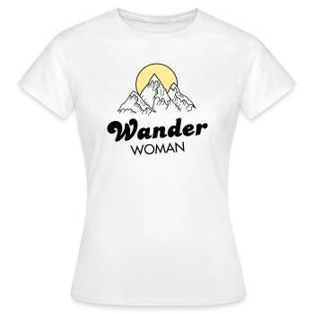 Wander Woman - Wandern Berge Retro - Frauen T-Shirt - Weiß - Vorne - AI Model Female 172 dark (172cm)
