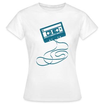 Cassette audio - T-shirt Femme - blanc - Devant - AI Model Female 172 dark (172cm)