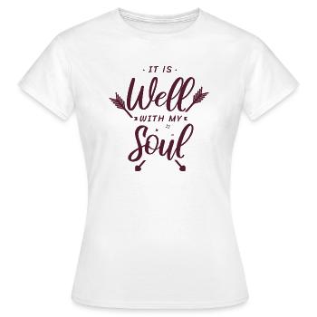 Seele - Christlich - Frauen T-Shirt - Weiß - Vorne - AI Model Female 172 dark (172cm)