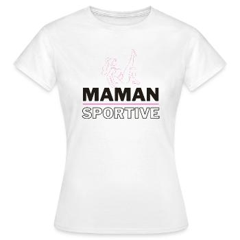 MAMAN FITNESS - T-shirt Femme - blanc - Devant - AI Model Female 172 dark (172cm)