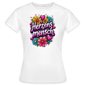 Herzensmensch, Valentinstag Geschenk Idee, Retro - Frauen T-Shirt - Weiß - Vorne - AI Model Female 172 dark (172cm)