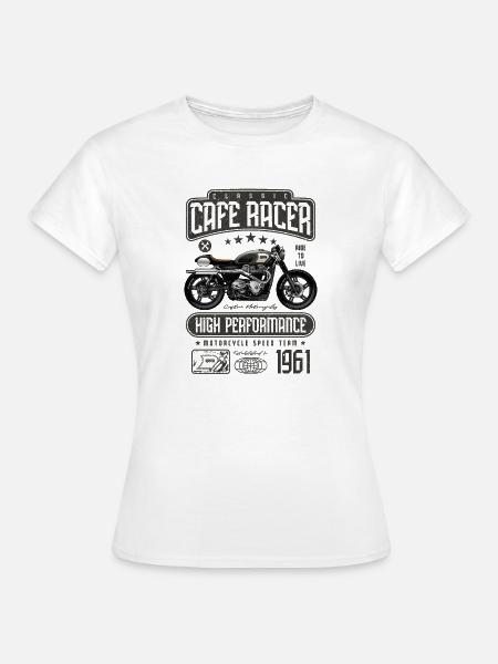 Cafe Racer Motorfiets Verjaardag Biker Geboren 1961 - Vrouwen T-shirt - wit