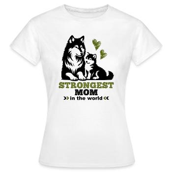 Strong Mom Wolf Best Mom Gift Mother Child - Women's T-Shirt - white - Front - AI Model Female 172 dark (172cm)