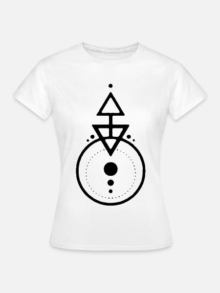 Schwarzes geometrisches Design - Frauen T-Shirt - Weiß