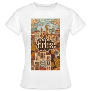 Arles Stadtbild Traumlandschaft - Frauen T-Shirt - Weiß - Vorne - AI Model Female 172 dark (172cm)