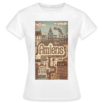 Amiens Paysage urbain Whimsy - T-shirt Femme - blanc - Devant - AI Model Female 172 dark (172cm)
