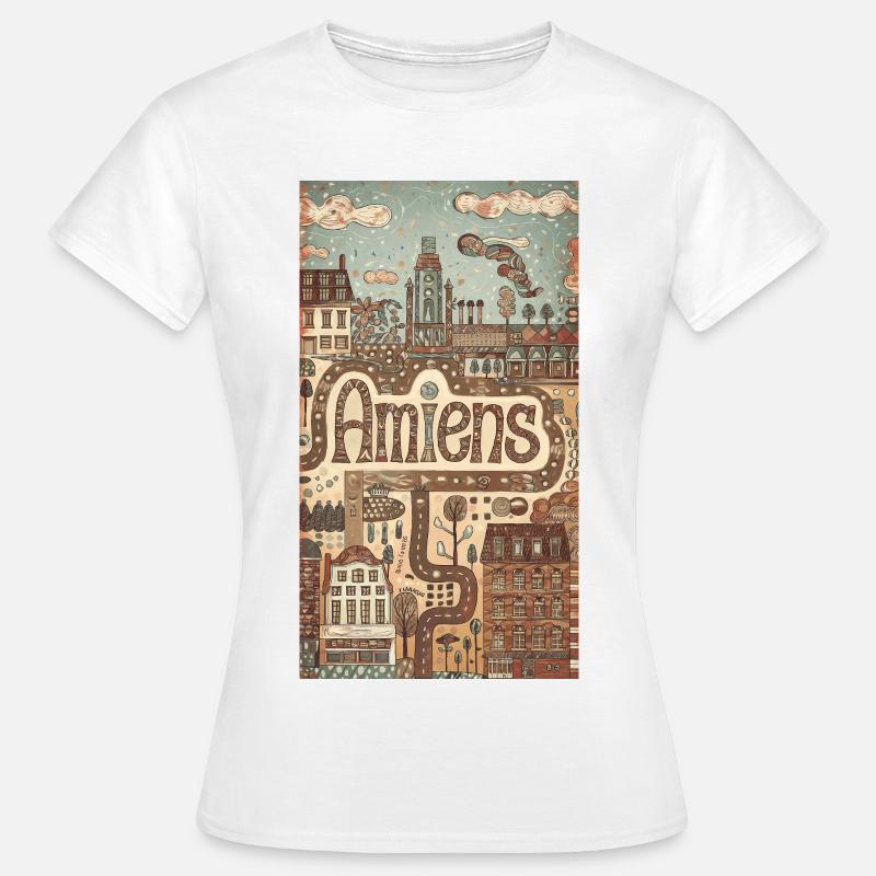 Amiens Cityscape Whimsy - Women's T-Shirt - white