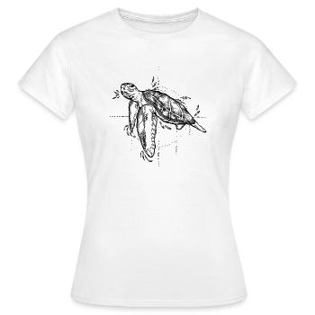 Tortue marine  - T-shirt Femme - blanc - Devant - AI Model Female 172 dark (172cm)