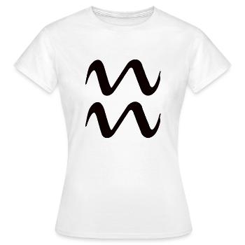 Signe du zodiaque Verseau - Symbole du signe du zodiaque - T-shirt Femme - blanc - Devant - AI Model Female 172 dark (172cm)