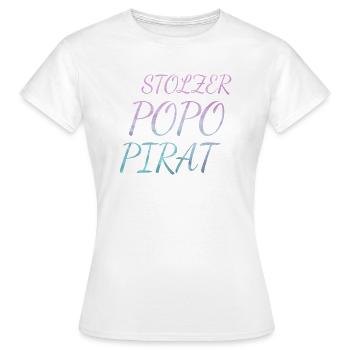 popo pirat schwul gay lgbt - Frauen T-Shirt - Weiß - Vorne - AI Model Female 172 dark (172cm)