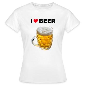I Love Beer - Frauen T-Shirt - Weiß - Vorne - AI Model Female 172 dark (172cm)
