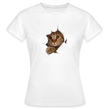 Chat 3D chaton doux - cadeau - T-shirt Femme - blanc - Devant - AI Model Female 172 dark (172cm)