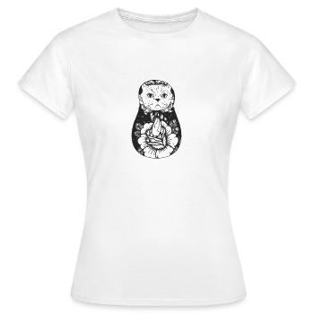 Matroschka Cat - Frauen T-Shirt - Weiß - Vorne - AI Model Female 172 dark (172cm)