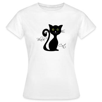 Black cat - Women's T-Shirt - white - Front - AI Model Female 172 dark (172cm)