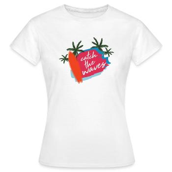 Été sort Plage Surf - T-shirt Femme - blanc - Devant - AI Model Female 172 dark (172cm)